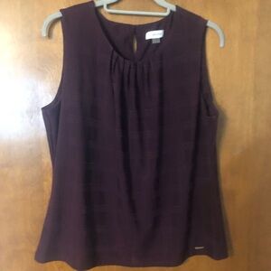 Calvin Klein Sleeveless Burgandy Top. Size XL